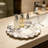 Calacatta Viola Marble Tray With Scalloped Edge, 11 Inch Round Decorative Tray For Coffee Table Centerpiece, Natural Stone Home Decor