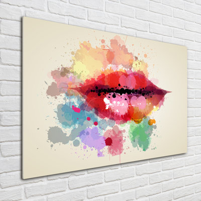 Colorful Lips - No Frame Print on Glass