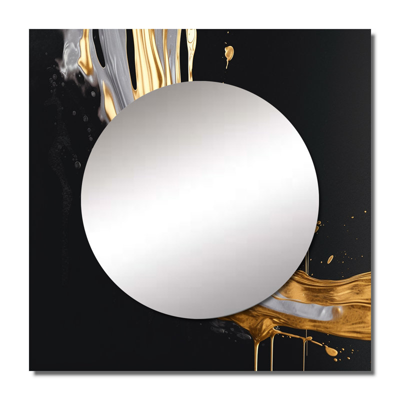 Deangello - Miroir carré abstrait en marbre pour décoration murale, 23 po x 23 po