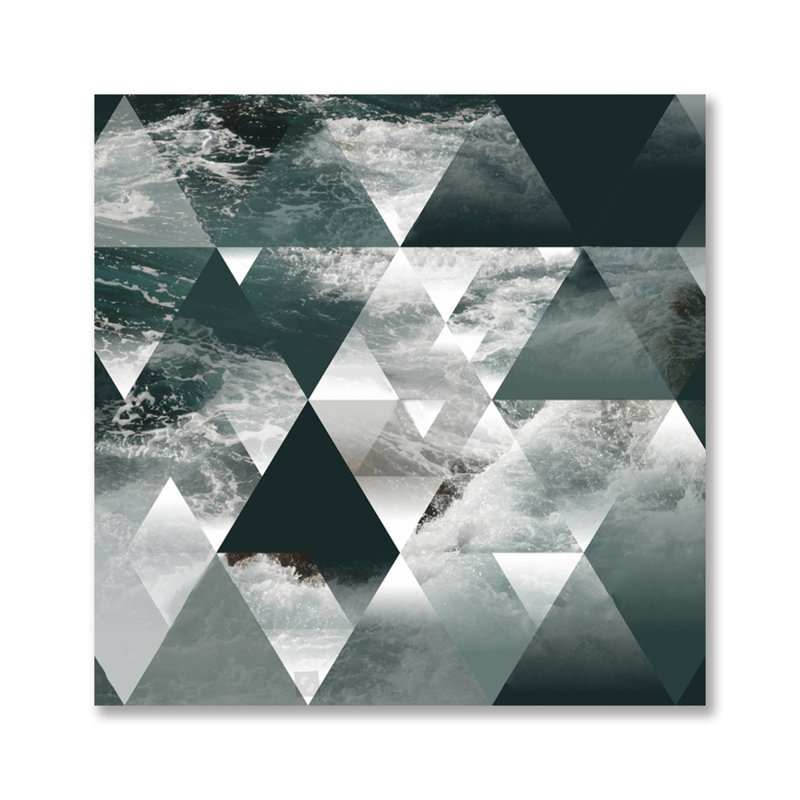 Kaleidoscope Ocean Waves Print, 36" H x 84" W x 1.5" D, Aluminum
