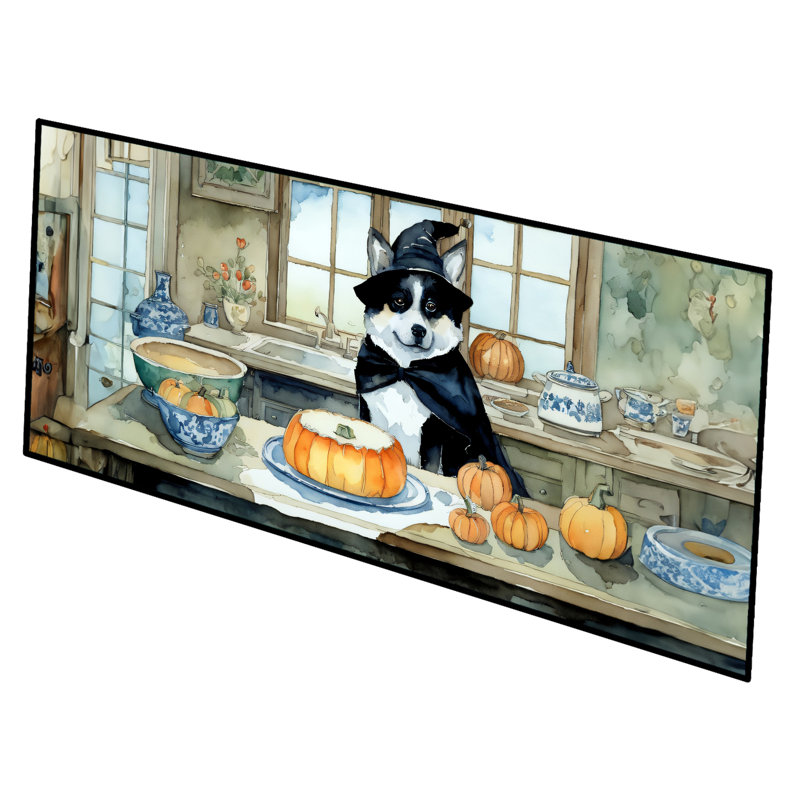 Akita Fall Kitchen Pumpkins Runner Mat 28x58