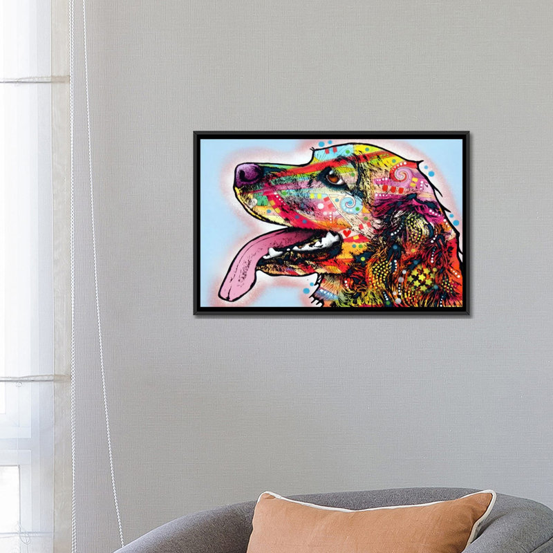 Cocker Spaniel - reproduction sur toile tendue, H 18 po x l 26 po x P 1,5 po, Toile avec cadre noir