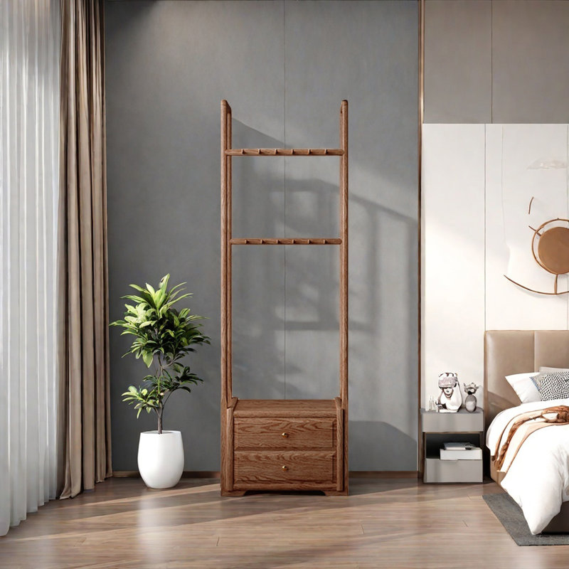 Imported Ash Coat Rack, Walnut