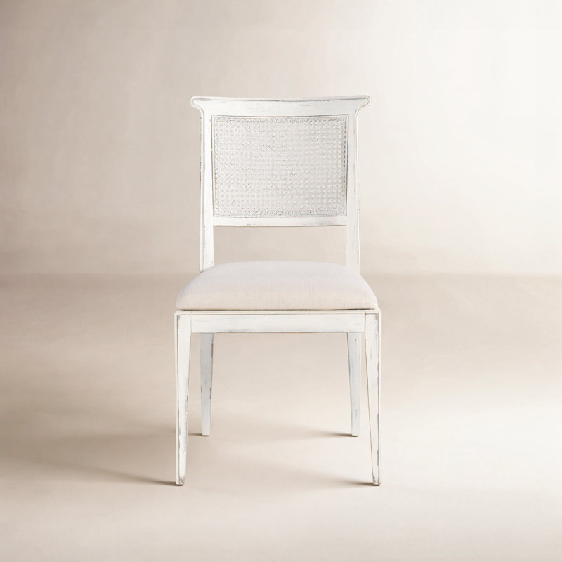 Charleston Upholstered Seat Side Chair, White