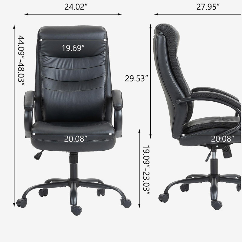 Chaise de bureau en polyuréthane à haut dossier