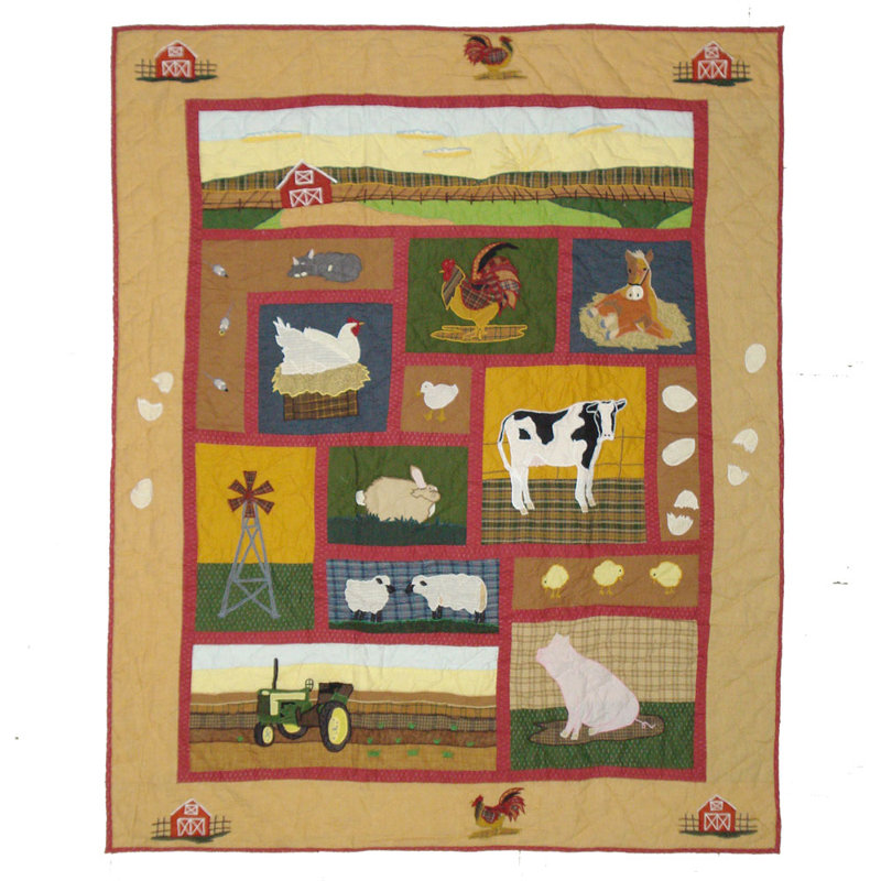 Barnyard Quilted Throw Blanket