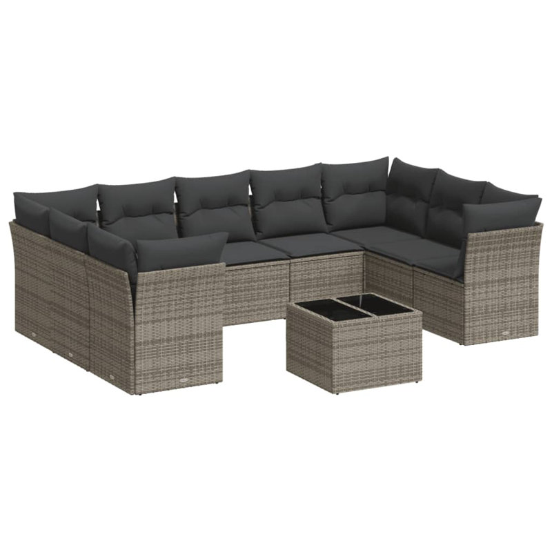 Vidaxl Garden Sofa Set, Gray, Gray