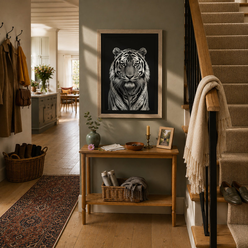 Tiger's Gaze Modern - Framed Print, Oak, A3 - 42.0 x 29.7 cm