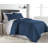 Southshore Fine Linens Brickyard Quilt Set in Dark Blue, Lightweight Double-Brushed Microfiber Brick-Style Quilted Bedding Set with 2 Pillow Shams, Full/Queen-147612254-147612224