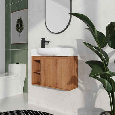 Meuble-lavabo 26 po avec lavabo en céramique - Porte à fermeture en douceur