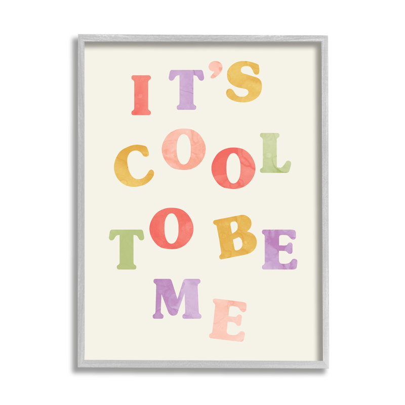 «It's Cool To Be Me», phrase inspirante rétro, estampe numérique encadrée par Daphne Polselli, H 30 po x l 24 po