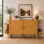 Buffet 59 po cannelé avec tablettes incurvées et rangement réglable-1756267591