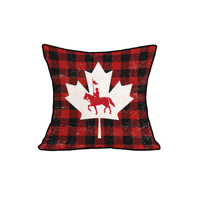  Coussin décoratif à carreaux en lin Rcmp