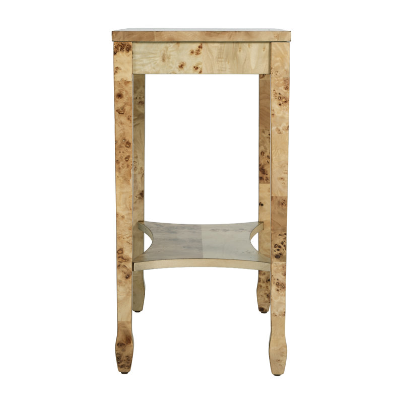Table d'appoint Sbordone avec rangement, Light Brown Burl