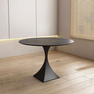 Black Round Sintered Stone tabletop Dining Table