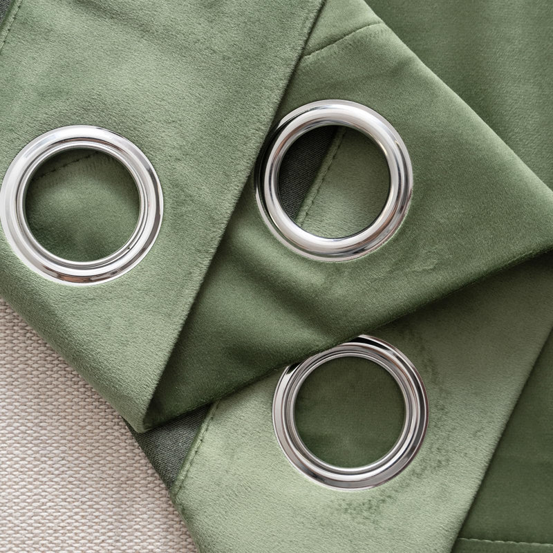 Ensemble de 2 rideaux obscurcissants en velours, Vert olive, L 52 po x L 96 po