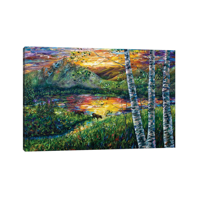 Sleeping Meadow - Colorado Moose Crossing-OLE212, H 26 po x l 40 po x 1,5 po