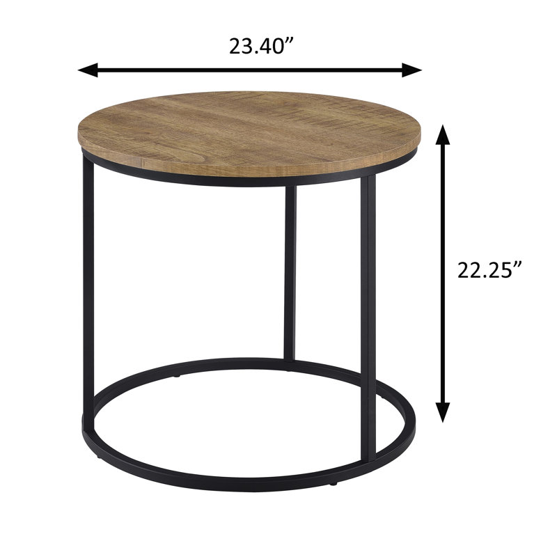 Table de bout rustique 23,4 po, brun, Mango, Mango / Brown