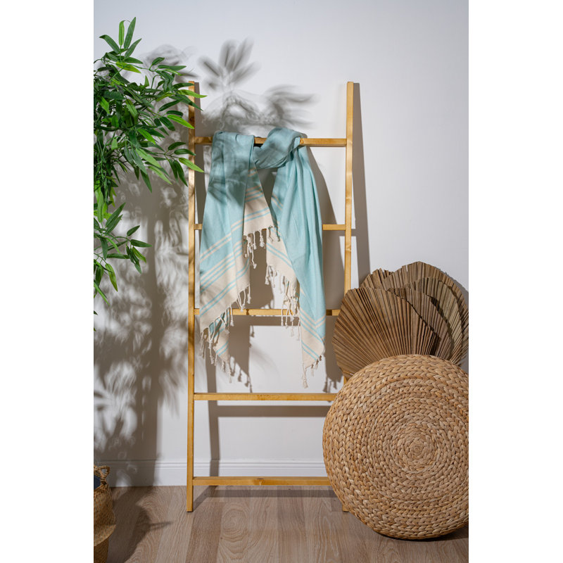Luxueuse serviette de plage Fouta, couleur menthe, 35,4 x 66,9 pouces | 60% coton, 40% polyester, 5,3 oz / mètre carré | Lavable à la machine à 86 ° F | Parfait pour la plage, la piscine, le spa et les voyages, conception douce et à séchage rapide