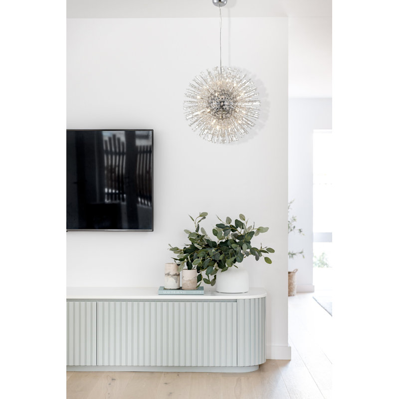 Lustre en spoutnik chromé à 22 lumières Giraldo, H 25 po x l 25 po x P 25 po
