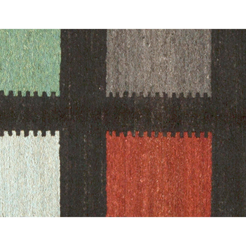 Hand Knotted Wool Area Rug in Patchwork