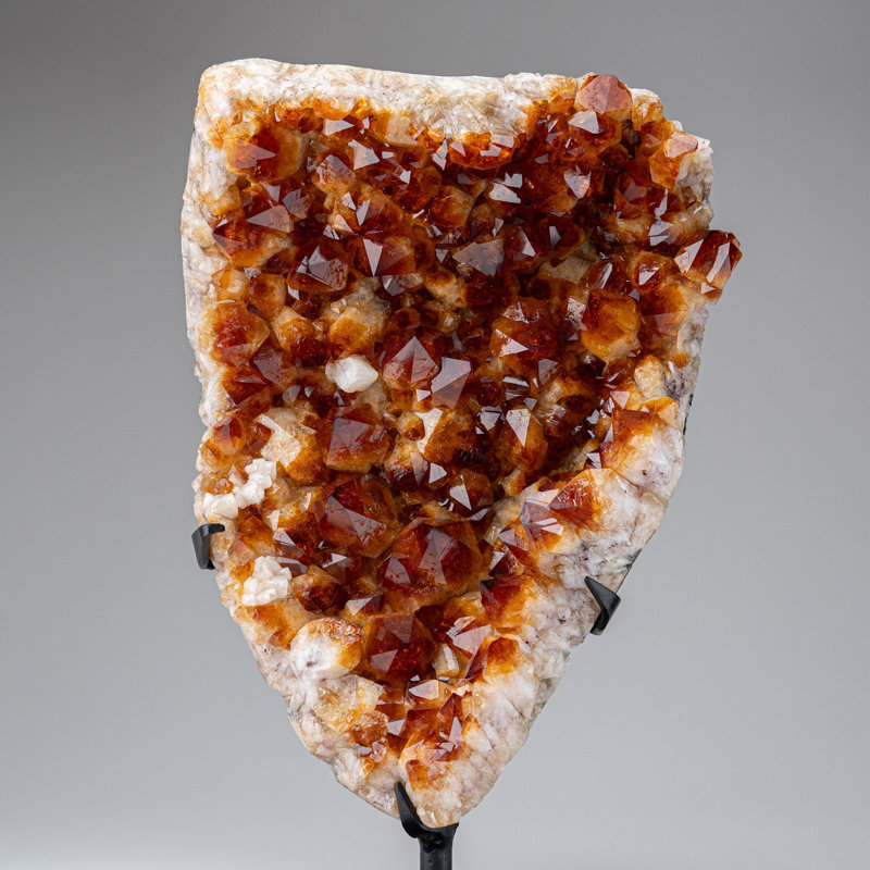 Genuine Citrine Quartz Crystal Cluster On Metal Stand (18", 22.5 Lbs)