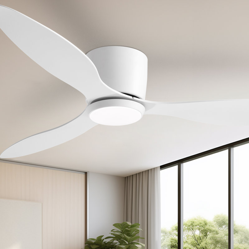 Ventilateur de plafond encastré à intensité variable de 42 po / 52 po avec lumières DEL et télécommande Jamarreon, 52"