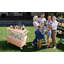 Oak Patio Rolling Cooler With Towel Rack And Waste Bag Frame