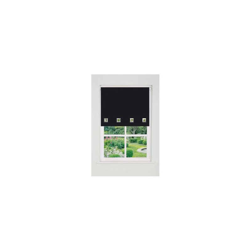 Semi Sheer Roller Blind, 85cm W x 165cm L, Black