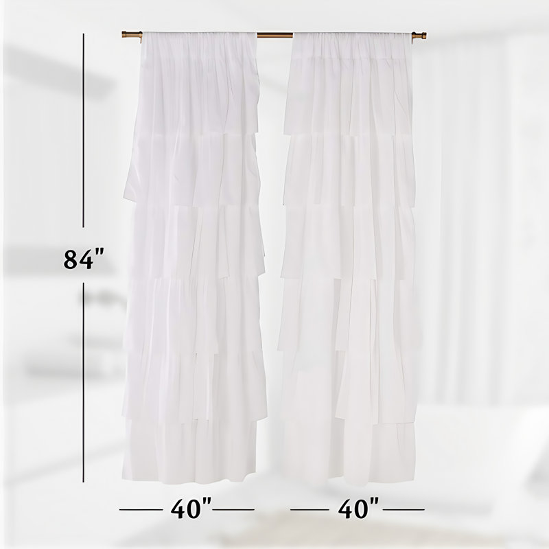 Paire de rideaux semi-transparents avec passe-tringle Azariah