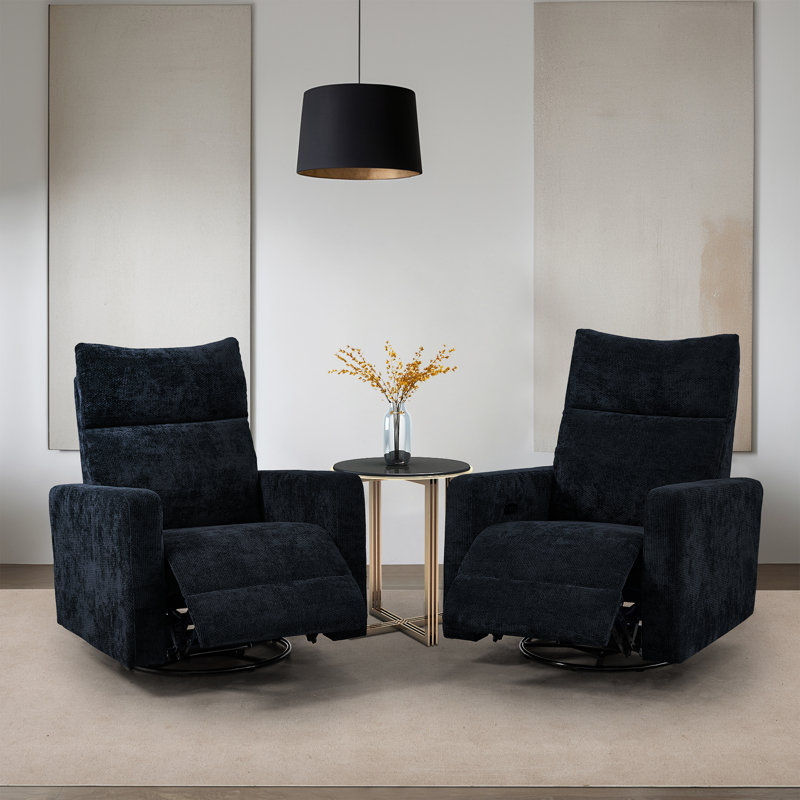 Telesha Upholstered Power Recliner, Black