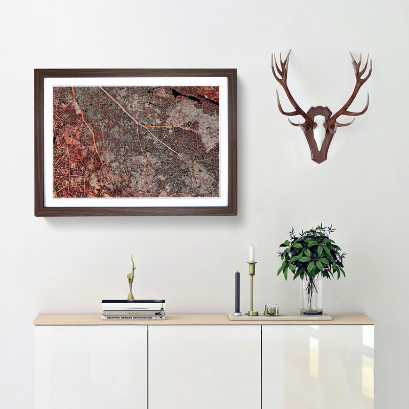 The Beauty of an Autumn Leaf - Picture Frame Photograph Print, Walnut, 40cm H x 60cm W x 2cm D