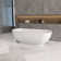 65'' X 30'' Freestanding Soaking Solid Surface Oval Bahtub Matte White