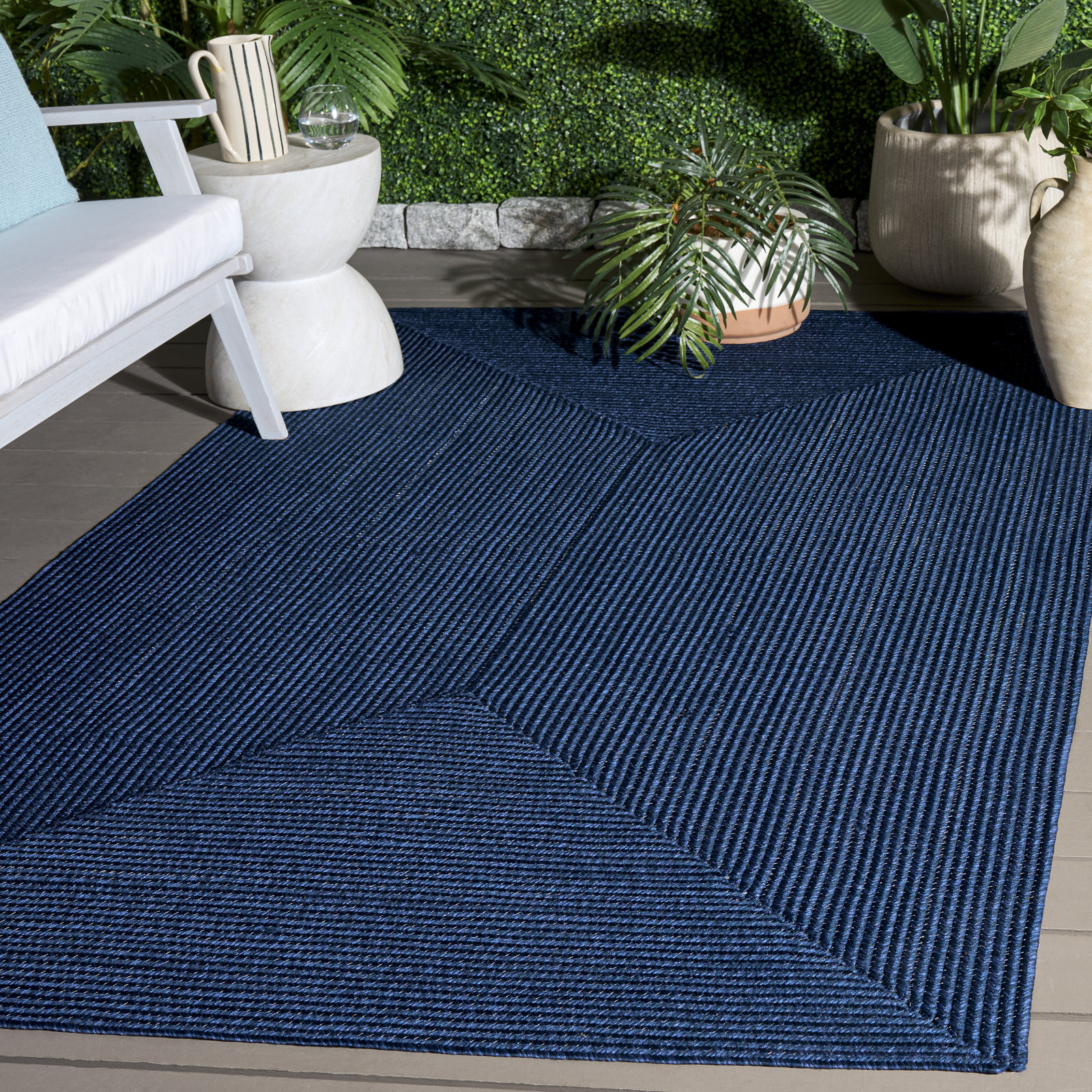 Braided Hand Woven Machine Washable Solid Color Indoor Rug, 5'-0" x 8'-0" Rectangle