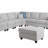Linen 8Pc Modular L-Shape Sectional Sofa And Ottoman