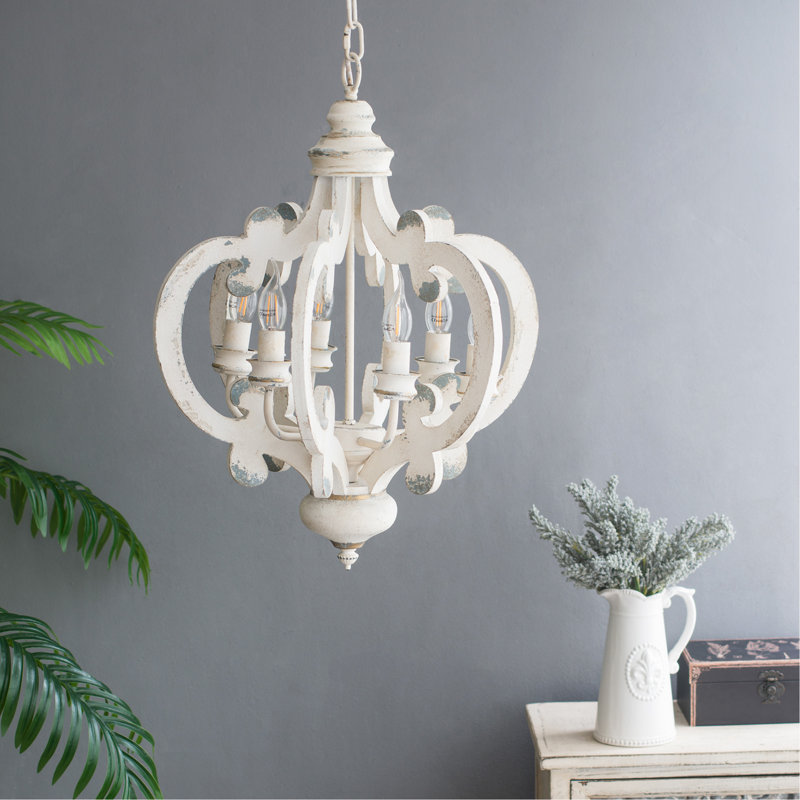 Lustre en bois French Country