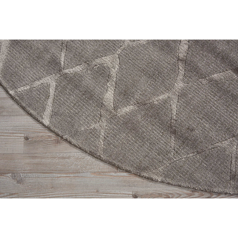 Tapis gris moderne Cannes, Rond 8 pi