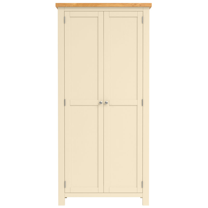 Clower 2 Door Solid Wood Wardrobe