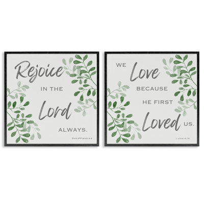 Stupell Industries Uplifting Prayers With Botanicals 2 Piece Giclee Art Set, Design By Marcus Prime In Midnight Black Framed Giclee