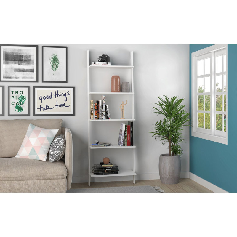Anikin Ladder Bookcase, White