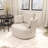 40.35"w Upholstered Cheniile Barrel Accent Swivel Chair-2079189364