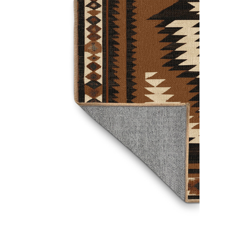  Washable Cowboy Boot Print Southwestern Area Rug, Round 7'