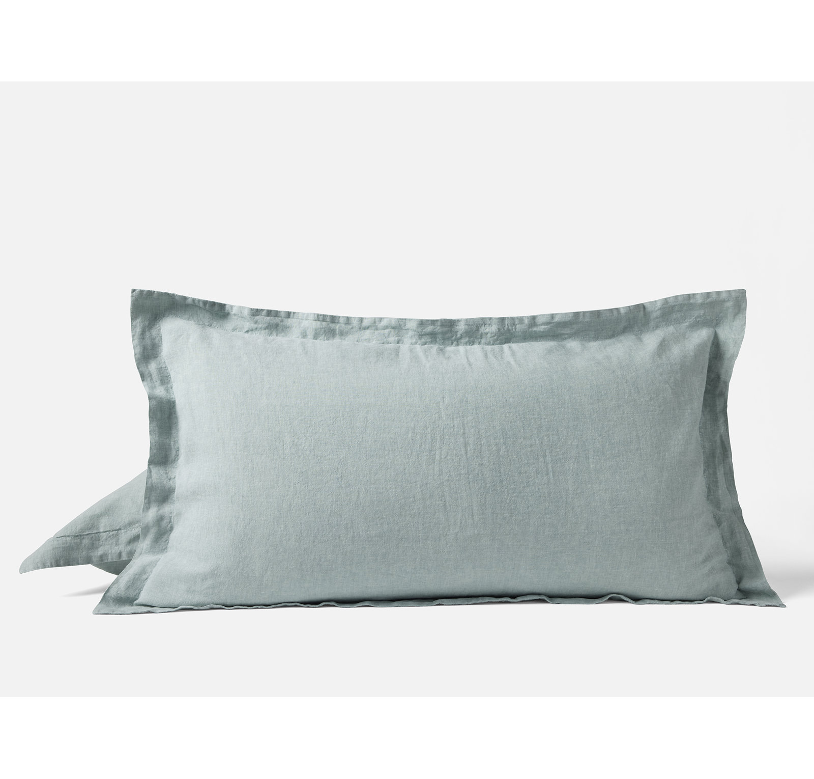 Organic Relaxed Linen Shams, King, Pacific Blue Chambray