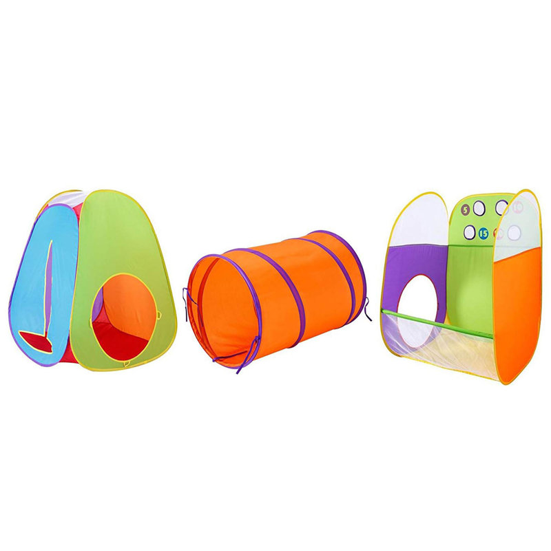 Tunnel de jeu 3 en 1 avec sac de transport pour tout-petits Fun Toss It