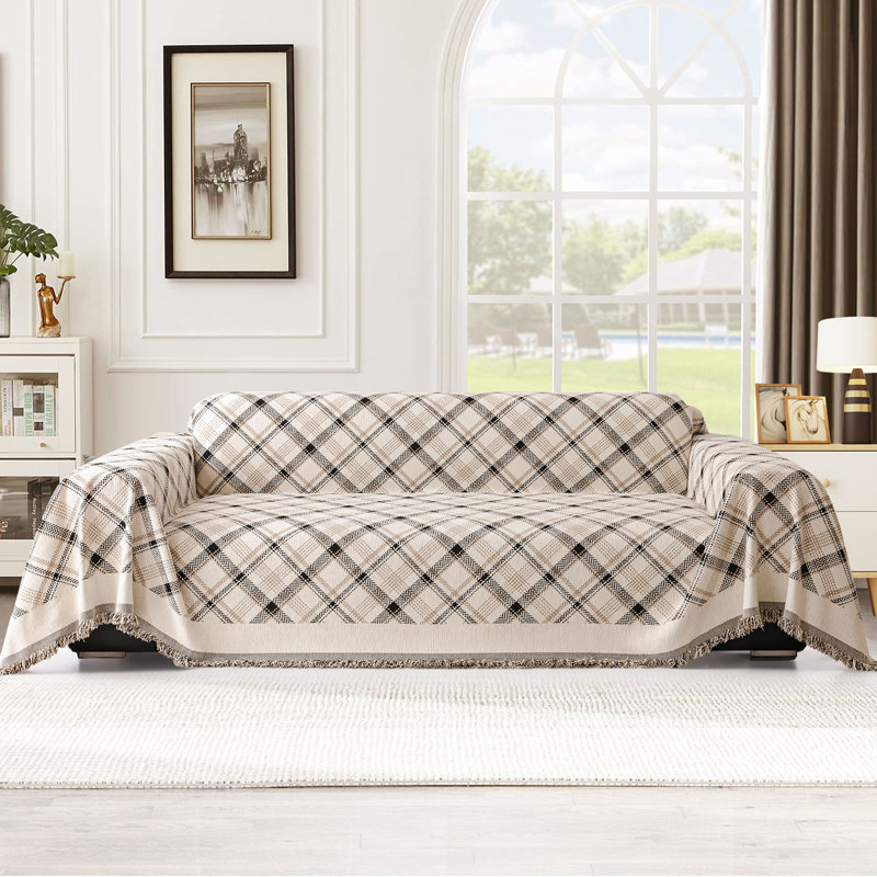Housse pour canapé en chenille de 460 g / m², L 134 po x P 71 po, Beige