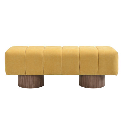 Marlon Dining Bench With Wooden Base