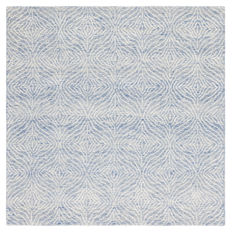 Pezanetti Hand Tufted Wool And Cotton With Latex Abstract Rug, Square 6'