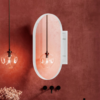 20X34 Inch Oval Recessed Medicine Cabinet