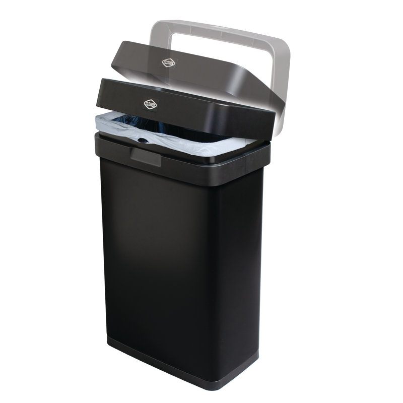 Clorox™ 13 Gallon Slim Open Top Stainless Steel Trash Can with Clorox Odour Protection, Black