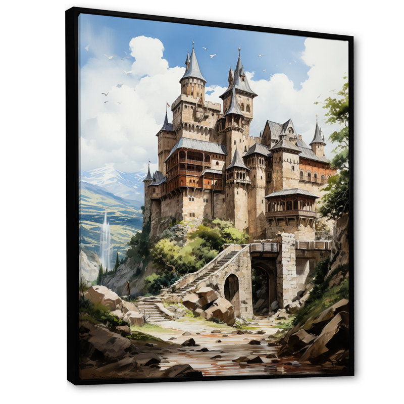 Fortress Majestic Guardians III - Cityscapes, art mural sur toile, H 44 po x l 34 po x P 1,5 po, Cadre flottant noir